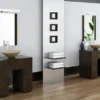 LED Bad Wandleuchten 2er Set mit Schalter Chrom - Spiegelleuchten, Breite 80cm