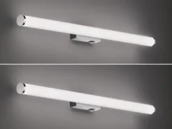 LED Bad Wandleuchten 2er Set mit Schalter Chrom - Spiegelleuchten, Breite 80cm