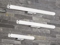 LED Bad Wandleuchten 2er Set mit Schalter Chrom - Spiegelleuchten, Breite 80cm