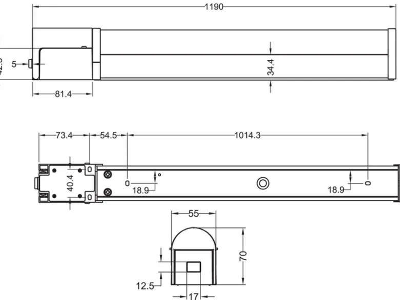 LED Bad Wandleuchte PIERA mit Steckdose Schwarz - Spiegelleuchte, Breite 119cm