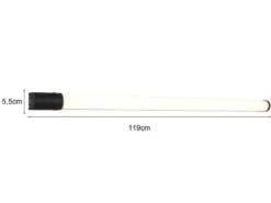 LED Bad Wandleuchte PIERA mit Steckdose Schwarz - Spiegelleuchte, Breite 119cm