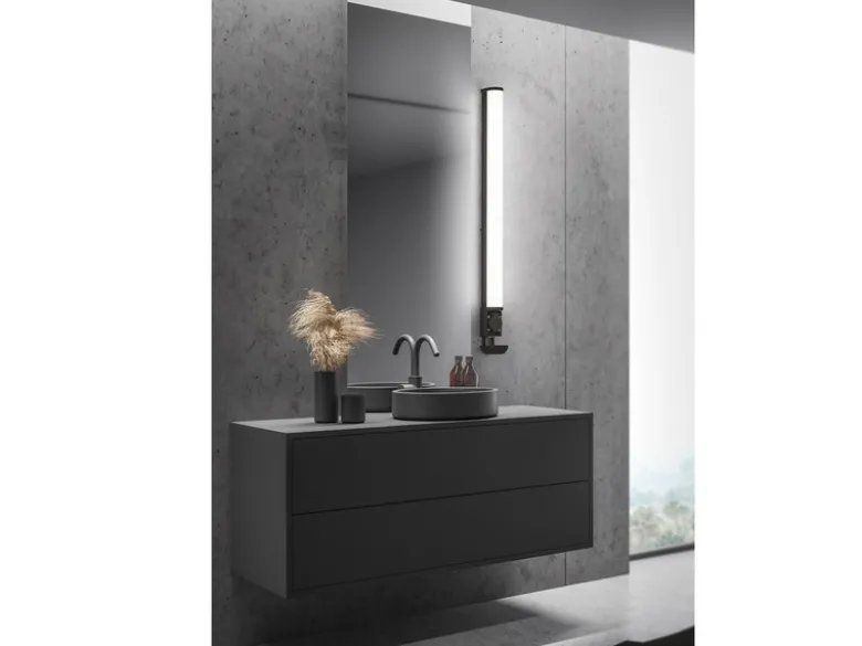 LED Bad Wandleuchte PIERA mit Steckdose Schwarz - Spiegelleuchte, Breite 119cm