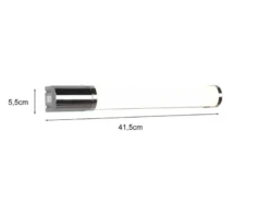 LED Bad Wandleuchte PIERA mit Steckdose Chrom 41,5cm - Spiegelleuchte