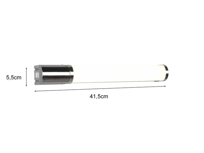 LED Bad Wandleuchte PIERA mit Steckdose Chrom 41,5cm - Spiegelleuchte