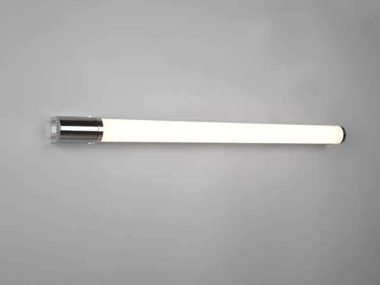 LED Bad Wandleuchte PIERA mit Steckdose Chrom - Spiegelleuchte, Breite 79cm