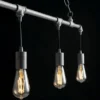 LED Balkenpendelleuchte 4-flammig in Industrial Wasserrohr Optik, grau antik