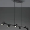 LED Balkenpendelleuchte 6-flammig lang in Schwarz, Breite 115cm