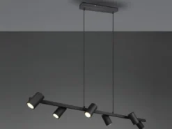 LED Balkenpendelleuchte 6-flammig lang in Schwarz, Breite 115cm