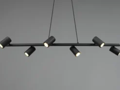 LED Balkenpendelleuchte 6-flammig lang in Schwarz, Breite 115cm