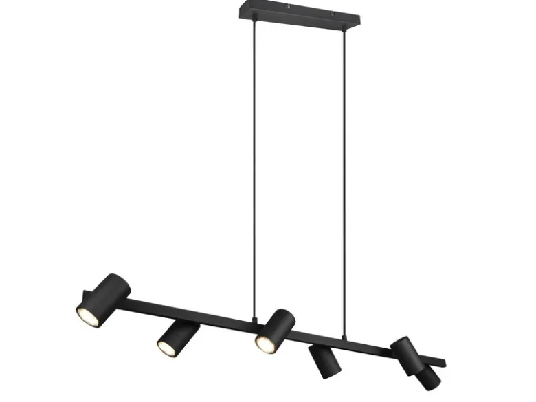 LED Balkenpendelleuchte 6-flammig lang in Schwarz, Breite 115cm