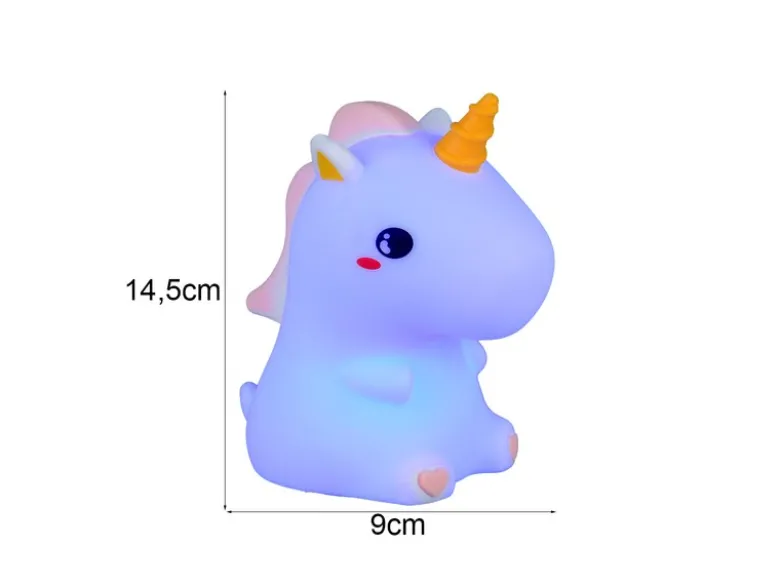 LED Batterie Tischlampe GOLDY Einhorn Lampe mit RGBW Farbwechsel, Höhe 15cm