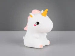 LED Batterie Tischlampe GOLDY Einhorn Lampe mit RGBW Farbwechsel, Höhe 15cm