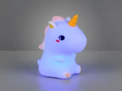 LED Batterie Tischlampe GOLDY Einhorn Lampe mit RGBW Farbwechsel, Höhe 15cm