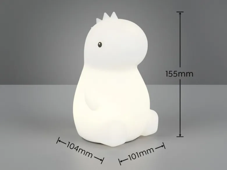 LED Batterie Tischlampe REXY Dino Lampe mit RGBW Farbwechsel, Höhe 15cm