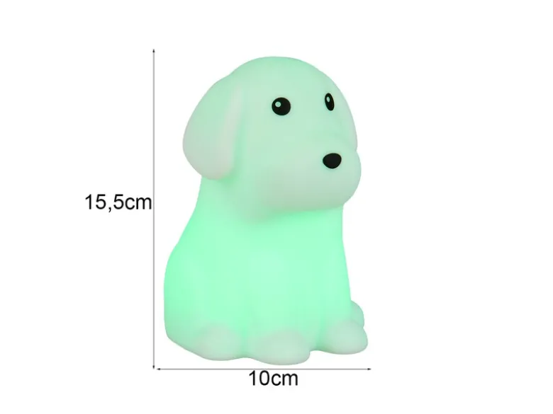 LED Batterie Tischlampe WALDY Hunde Lampe mit RGBW Farbwechsel, Höhe 15cm