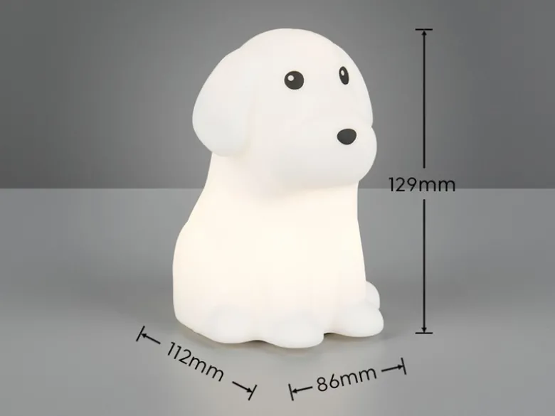 LED Batterie Tischlampe WALDY Hunde Lampe mit RGBW Farbwechsel, Höhe 15cm