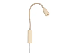 LED Bettlampe STEN Beige mit Kabel und Stecker, Gestensteuerung, Breite 4cm