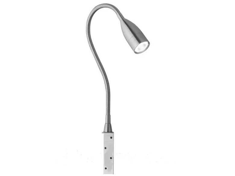 LED Bettlampe STEN Silber dimmbar, zum Anschrauben, mit Stecker, Breite 4cm