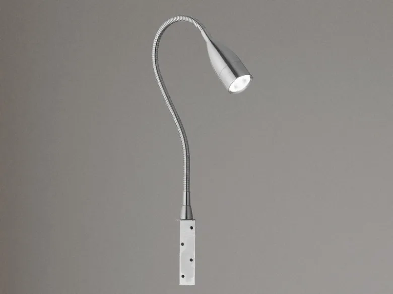 LED Bettlampe STEN Silber dimmbar, zum Anschrauben, mit Stecker, Breite 4cm