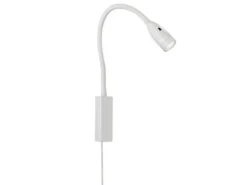 LED Bettlampe STEN Weiß mit Kabel und Stecker, Gestensteuerung, Breite 4cm