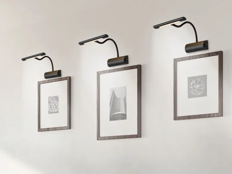 LED Bilderleuchte 2er Set Wandleuchte mit Drehdimmer, Schwarz