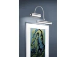 LED Bilderleuchte im 2er Set in Silber matt mit Flexarm & Drehdimmer