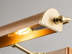 LED Bilderleuchte in Holzoptik-Altmessing, verstellbar, Breite 44,5cm
