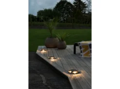 LED Bodenaufbaustrahler 4flammig Aufbauspot aussen anthrazit ALU Ø20cm IP65