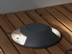 LED Bodenaufbaustrahler 2flammig Aufbauspot aussen anthrazit ALU Ø20cm IP65