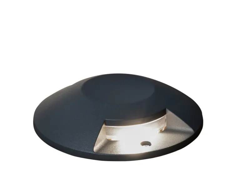 LED Bodenaufbaustrahler 2flammig Aufbauspot aussen anthrazit ALU Ø20cm IP65