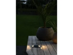 LED Bodenaufbaustrahler 2flammig Aufbauspot aussen anthrazit ALU Ø20cm IP65
