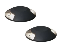 LED Bodenaufbaustrahler 2flammig Aufbauspot 2er SET aussen anthrazit Ø20cm IP65
