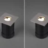 LED Bodeneinbauspot eckig 2er Set Edelstahl 11cm IP65 Bodenstrahler für Einfahrt