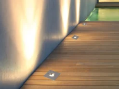 LED Bodeneinbauspot eckig 2er Set Edelstahl 11cm IP65 Bodenstrahler für Einfahrt