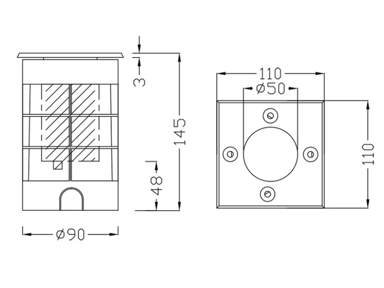 LED Bodeneinbauspot eckig 2er Set Edelstahl 11cm IP65 Bodenstrahler für Einfahrt