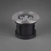 LED Bodeneinbauspot rund 2er Set Edelstahl Ø16cm IP65 Bodenstrahler für Einfahrt