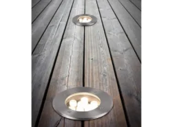 LED Bodeneinbauspot rund 2er Set Edelstahl Ø16cm IP65 Bodenstrahler für Einfahrt