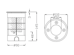 LED Bodeneinbauspot rund 2er Set Edelstahl Ø11cm IP65 Bodenstrahler für Einfahrt
