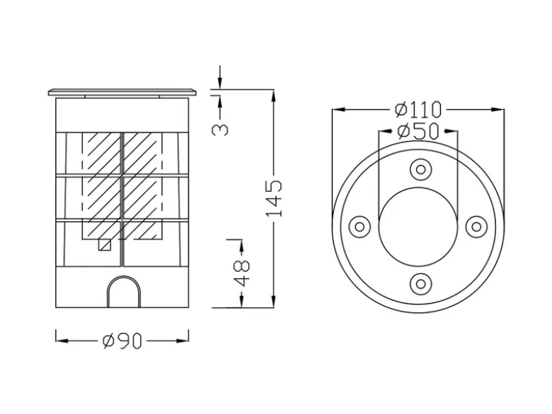LED Bodeneinbauspot rund 2er Set Edelstahl Ø11cm IP65 Bodenstrahler für Einfahrt