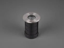 LED Bodeneinbauspot rund 2er Set Edelstahl Ø11cm IP65 Bodenstrahler für Einfahrt