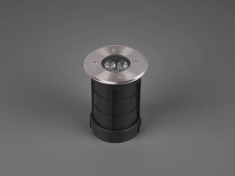 LED Bodeneinbauspot rund 2er Set Edelstahl Ø11cm IP65 Bodenstrahler für Einfahrt