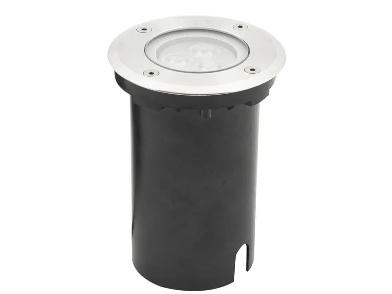 LED Bodeneinbaustrahler mit 4 Farbscheiben, Ø 11 cm, Edelstahl, IP67
