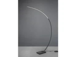 LED Bogenlampe BANGKOK Schwarz matt mit großer Ausladung und Dimmer