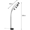 LED Bogenlampe Schwarz 5flammig dimmbar, 200cm groß