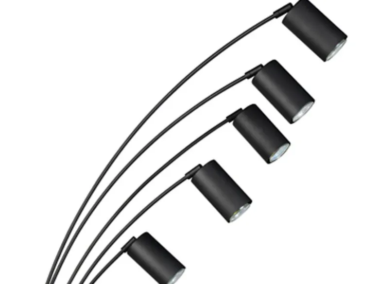 LED Bogenlampe Schwarz 5flammig dimmbar, 200cm groß