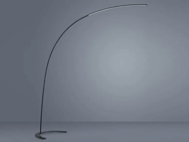 LED Bogenlampe SHANGHAI modern, 200cm Ausladung, stufenlos dimmbar in Schwarz