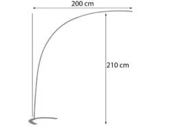 LED Bogenlampe SHANGHAI modern, 200cm Ausladung, stufenlos dimmbar in Weiß