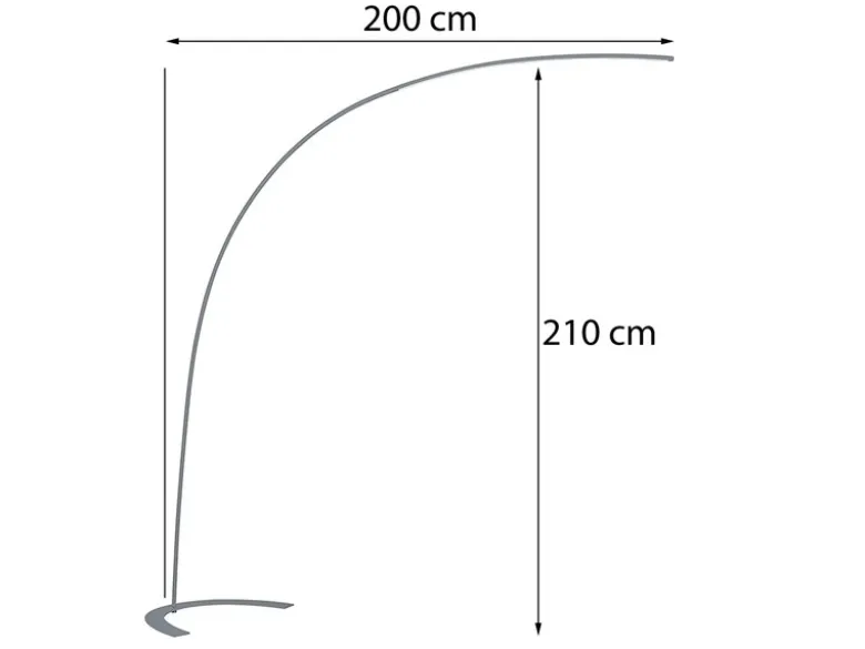 LED Bogenlampe SHANGHAI modern, 200cm Ausladung, stufenlos dimmbar in Weiß