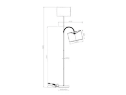 LED Bogenleuchte mit Samt Lampenschirm Beige Gold, Höhe 156cm