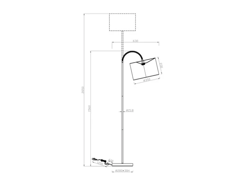 LED Bogenleuchte mit Samt Lampenschirm Beige Gold, Höhe 156cm